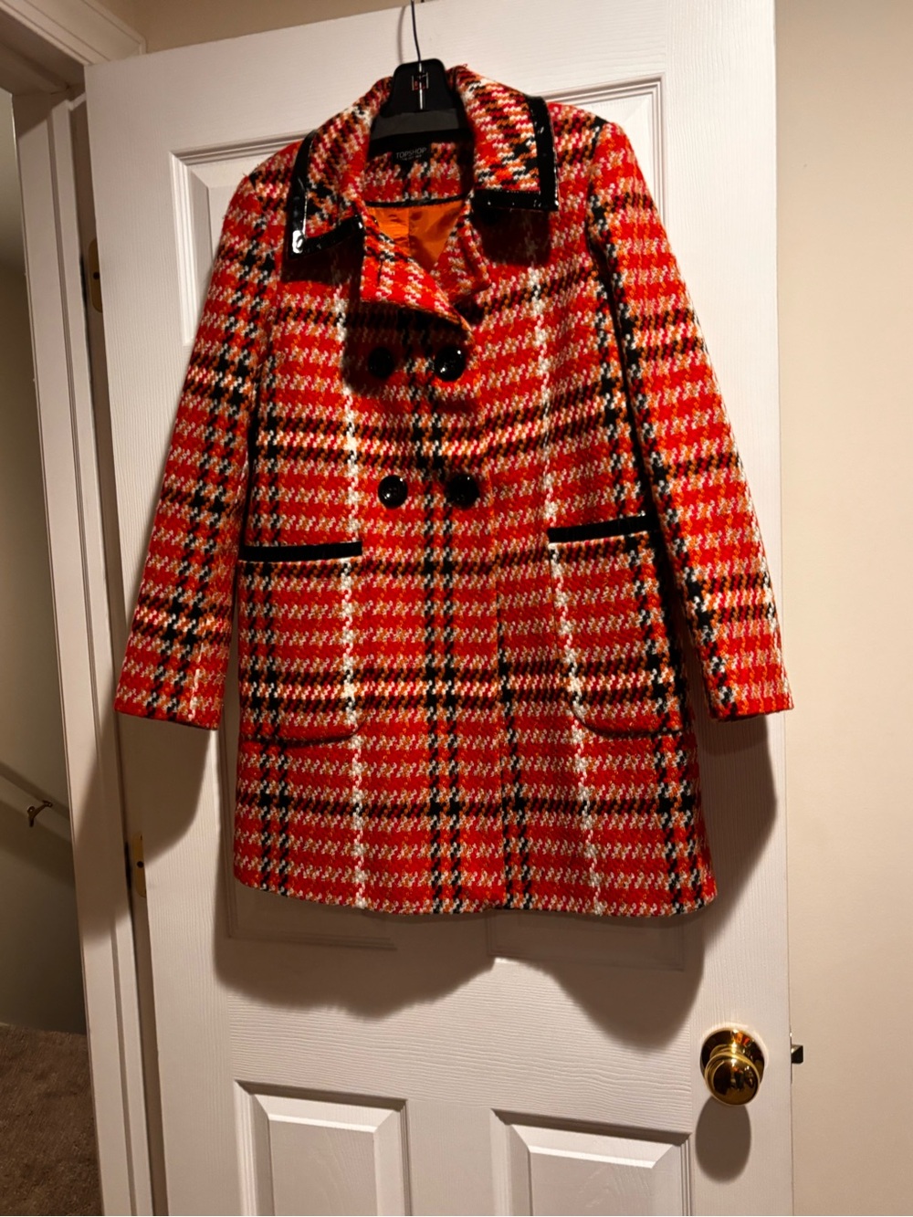Top Shop Bright Plaid Coat